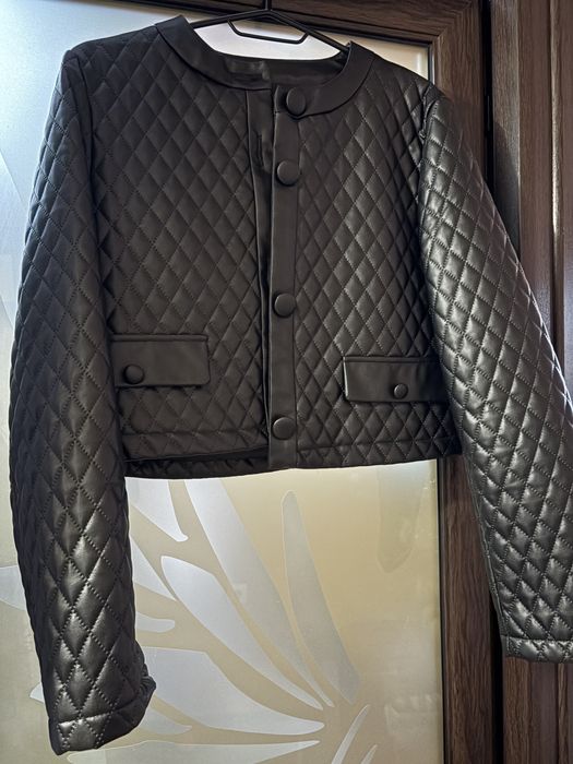ZARA Кожено яке+сатенен гащеризон
