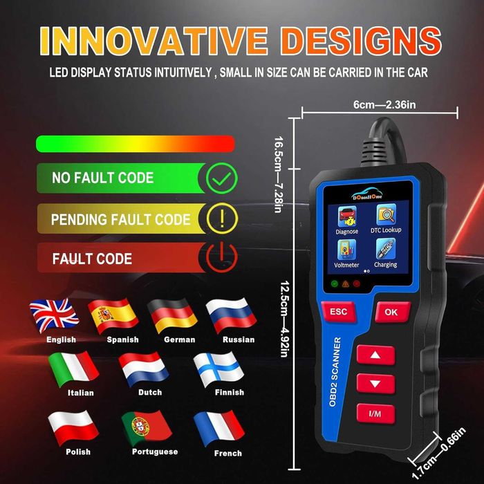 Диагностика за автомобили OBD2 DH300 от 2024г. DonosHome