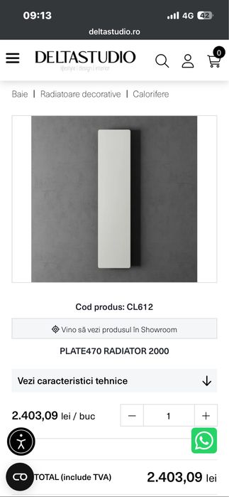 Vand calorifer tip panou , Marca Dalet!