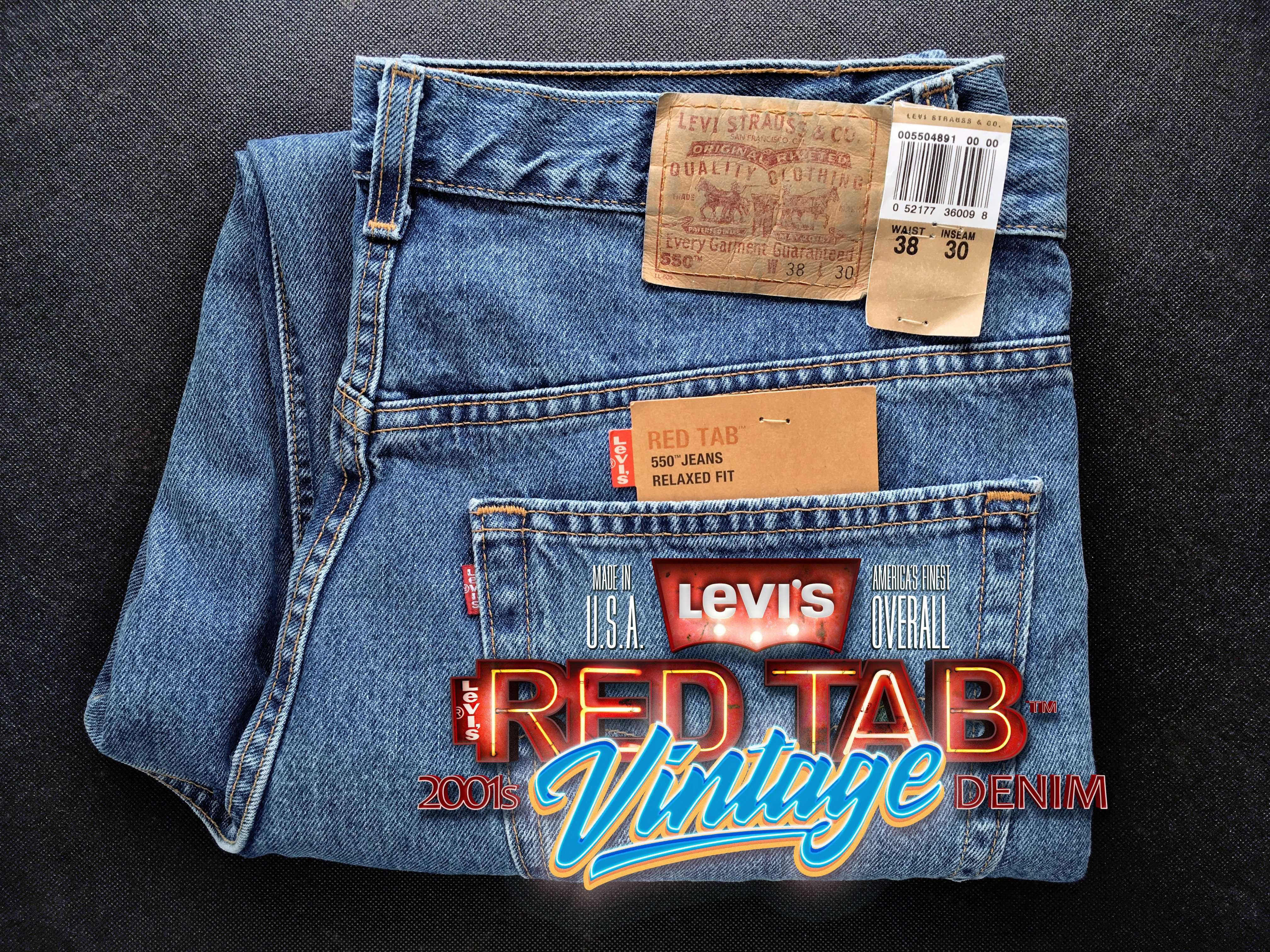 VINTAGE 2001 Made in U.S.A. LEVI'S® 550™ Relaxed Fit Jeans — W38 L30