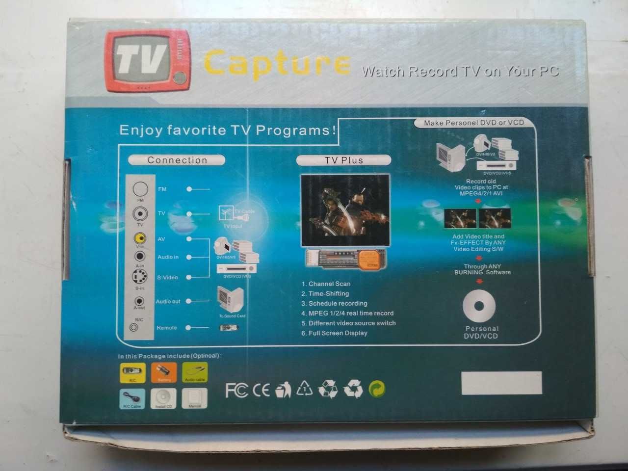 PCI TV Capture Card ТВ тюнер для компьютера для оцифровки видеокассет