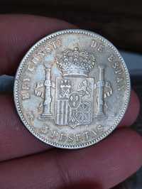 Moneda Argint 5 Peseta 1898