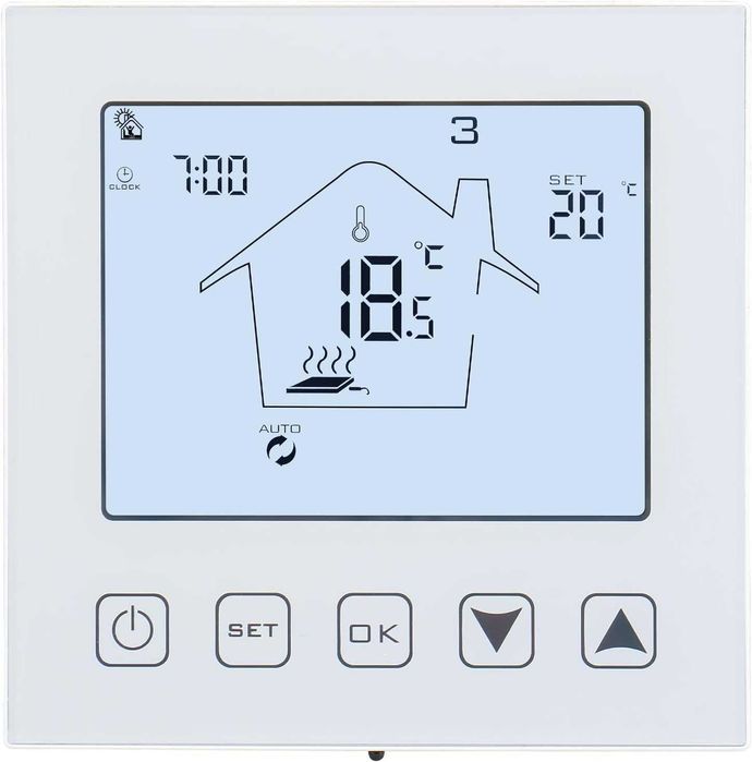 Termostat Weng WG603W, AC 90~240V 3A, pentru incalzire prin pardoseala