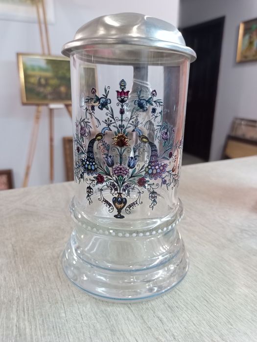 немска бирена халба (Seidel) с капак от калай