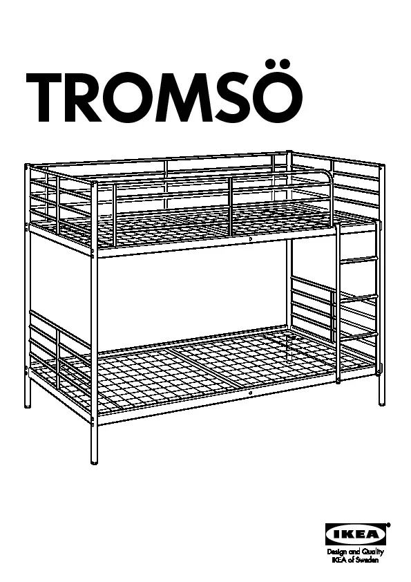 Pat supraetajat Tromso - Ikea - metal alb - ca nou