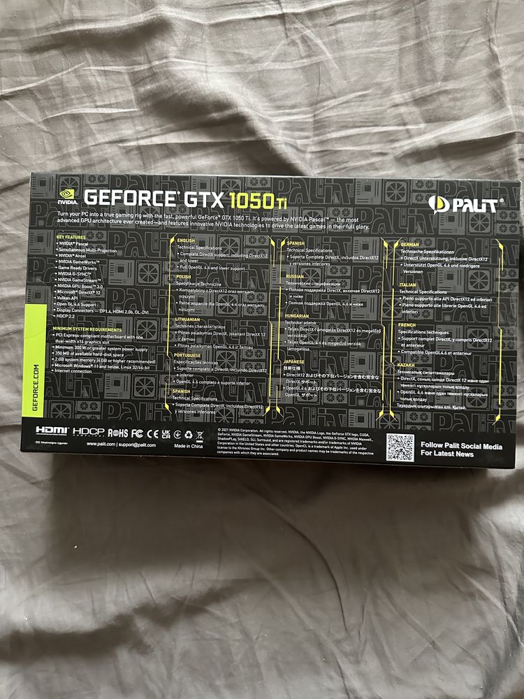 Продам 2 видеокарты Palit GeForce GTX1050i