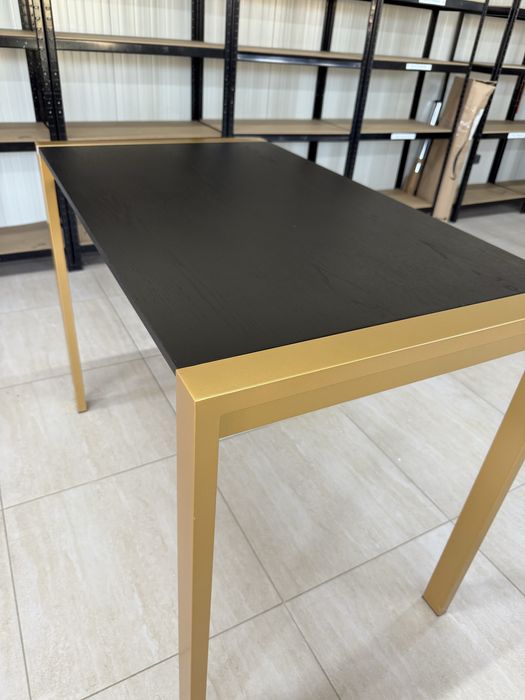 Masă de bar Lumisource din metal inox blat lemn culoare negru