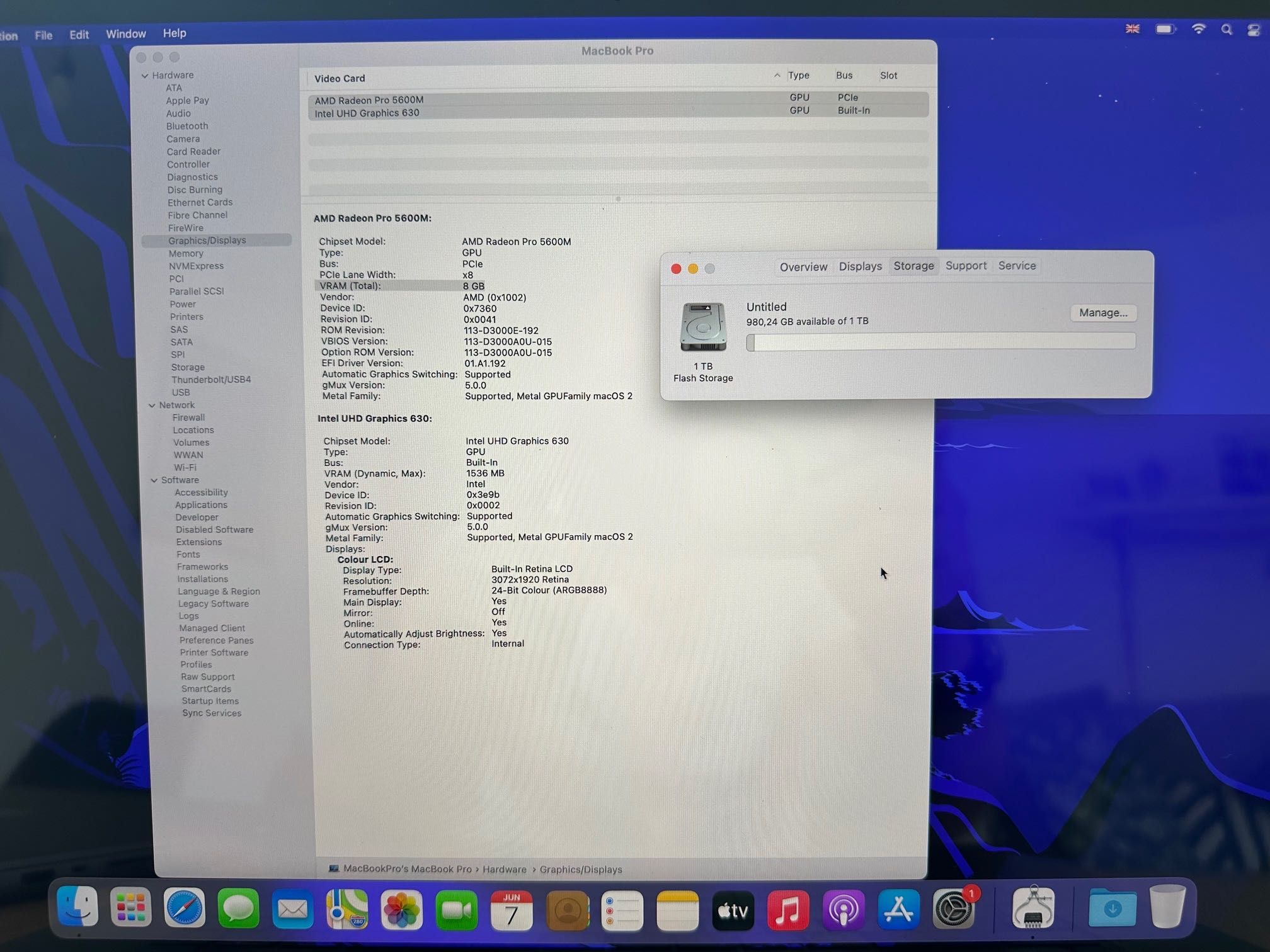 MacBook Pro 16" 2019 2.3GHz 8-Core i9/ 32RAM/ 1TB SSD/Radeon 5500 8GB