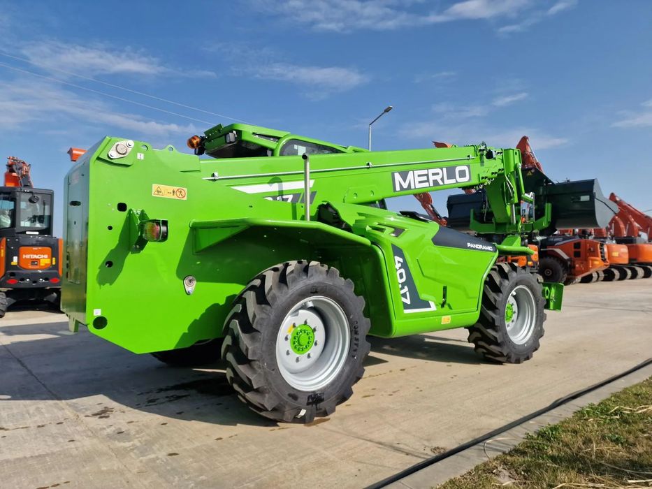 Merlo P40.17, inaltime ridicare 17m, ridica 4 tone primul tronson, Aer cond, garantie 1 an, posibilitate leasing 5 ani, produs in ITALIA, cale fata, cupa 1mc, furci PROMOTIE 103900 EUR+Tva
