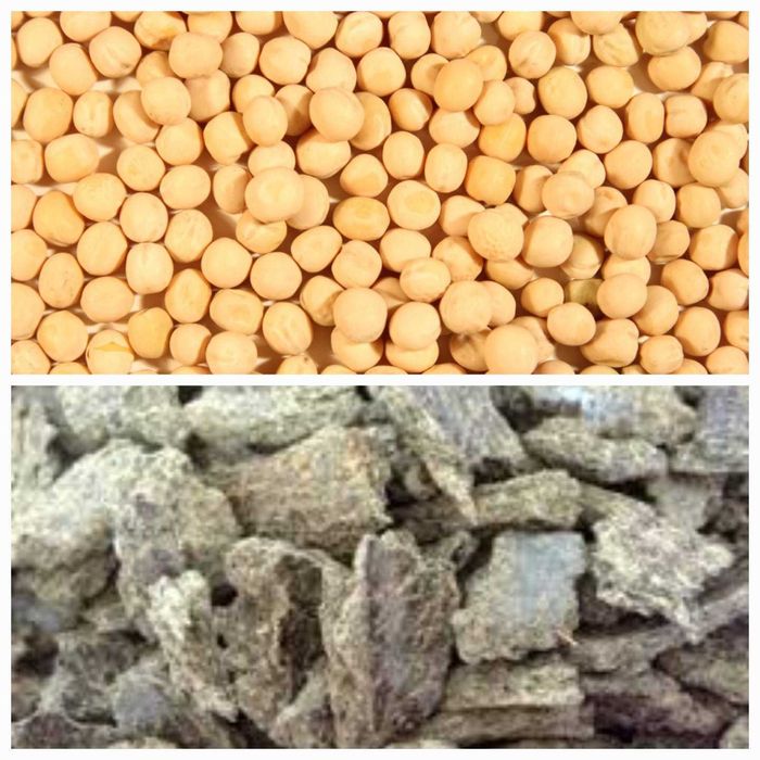 Горох, Жмых подсолнечника, Масло подсолнечное