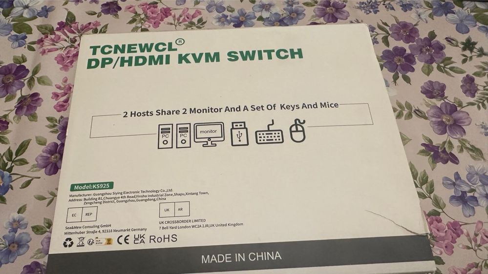 Switch KVM 2 porturi DP/Hdmi 8k 60hz nou sigilat