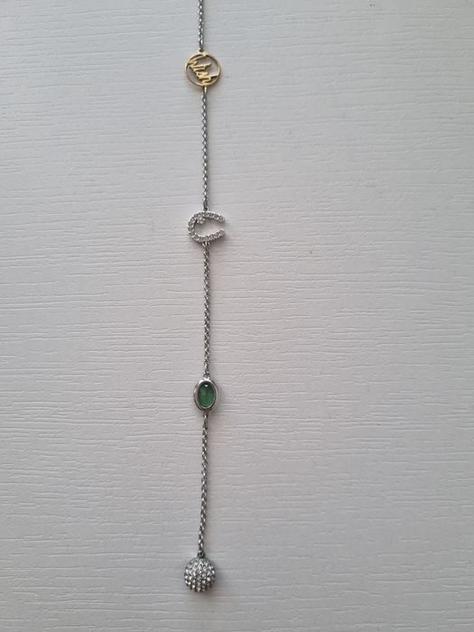 Сребърна гривна с магнитно закопчаване Сваровски