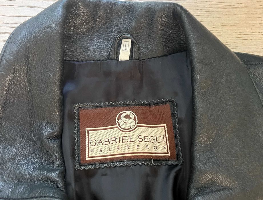 Palton lung damă piele naturală Gabriel Segui mărime L stare excelentă