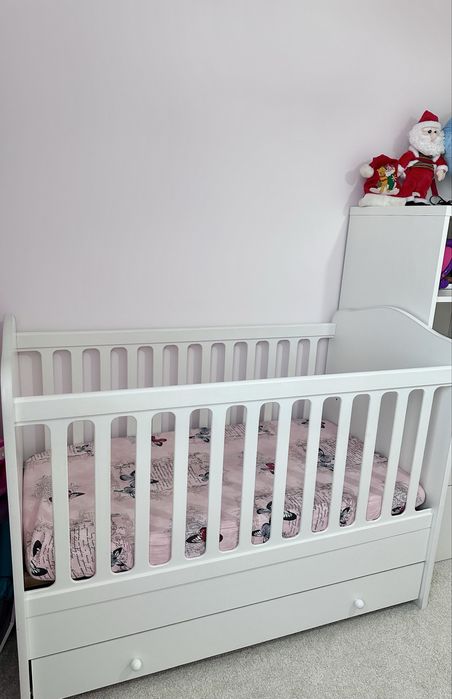 Patut bebe cu sertar si saltea cocos