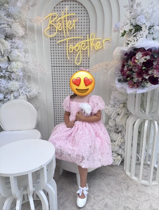 Официална рокля 3D цветя