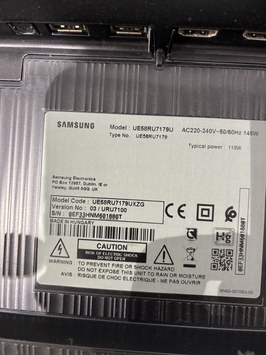Tv Samsung defect UE58RU7179U
