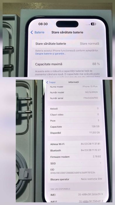 iPHONE 15 Plus ! 5G EXCELENT !! aspect de Nou ! pachet compl.+bonus