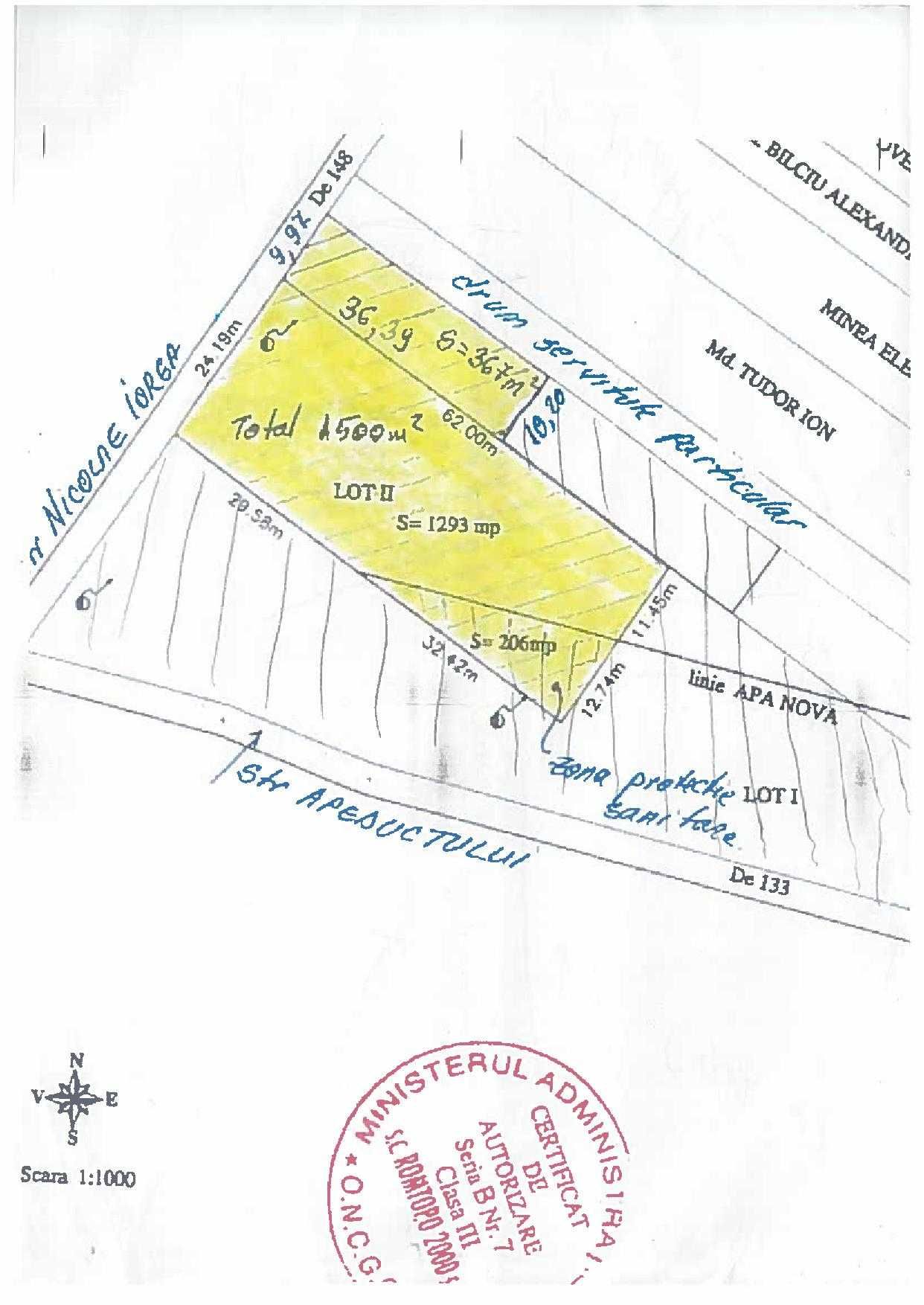 Teren intravilan construibil 1870 lat 34m, Chiajna Ilfov