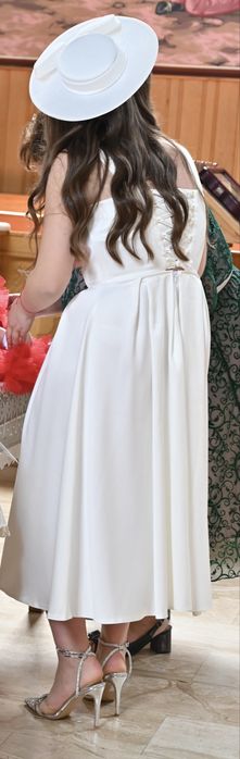 Rochie alba si palarie marimea L