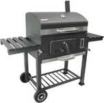 Gratar profesional XXL cu grill de fonta, cenusar, roti, termometru et