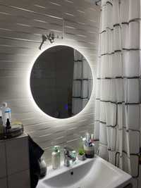 Oglinda baie rotunda , diametru  60 CM, ILUMINARE LED, BUTON TOUCH
