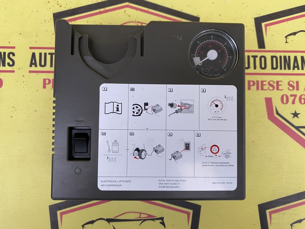 Compresor auto umflat roti original Vw Seat Skoda Audi 180w 12V 15 A