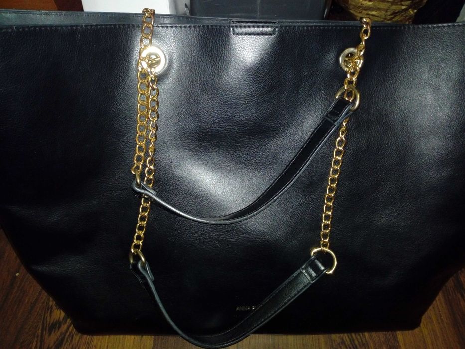 Geanta dama din piele original ANNA FIELD negru nou