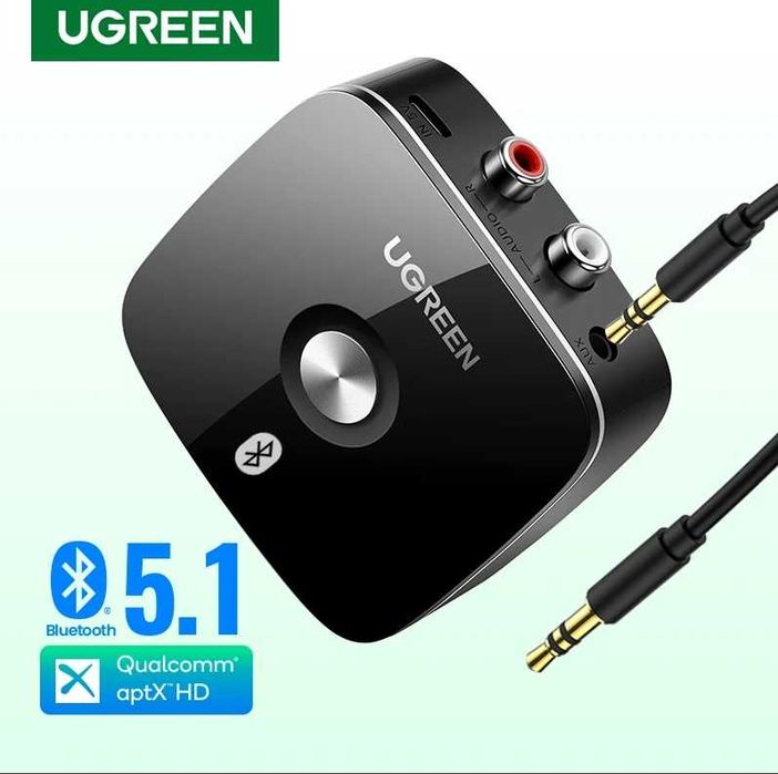 UGREEN aptX HD Беспроводной адаптер Bluetooth 5.1 3,5 мм трансмиттер