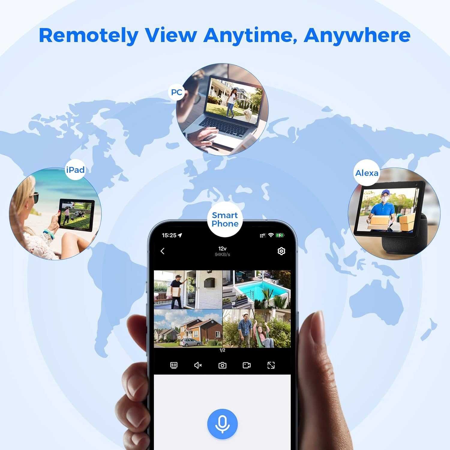 Нова система за видеонаблюдение Hiseeu 4бр. 5MP PTZ, 10'', 10CH с 1TB.
