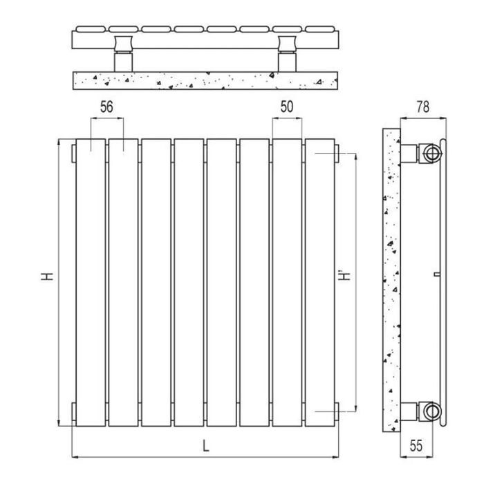 Calorifer slim Piano vertical 1220 x 456 nou, sigilat