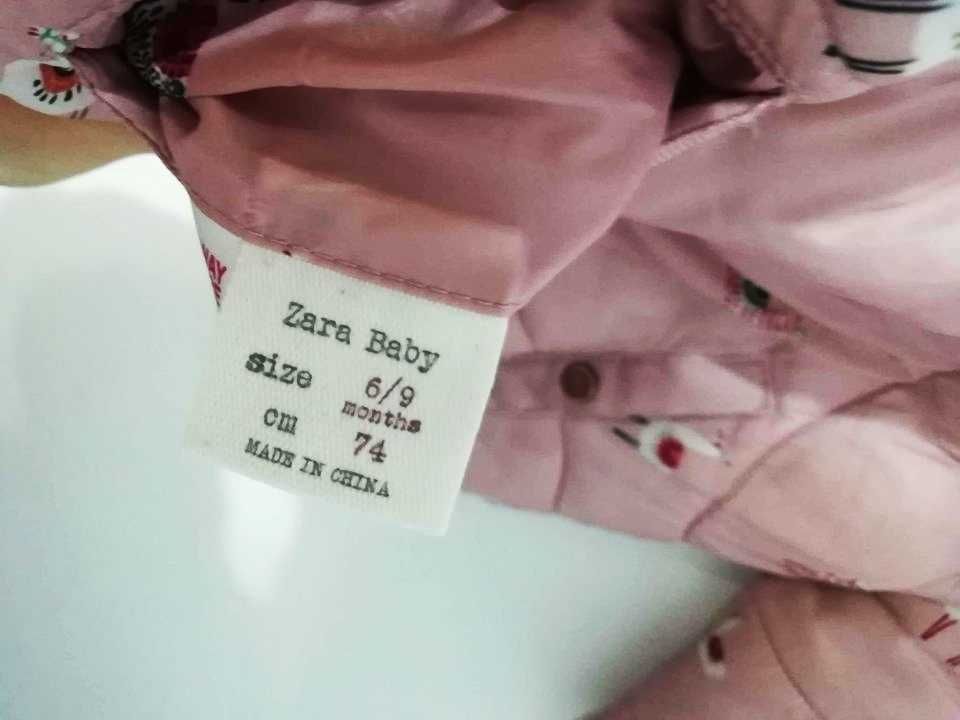 Geaca Zara roz vatuita cu 2 fete fetite vârstă 6-9-12 luni 74/80
