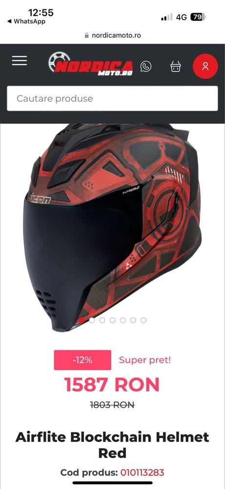 Casca moto Icon Airflite Blockchain RedHelmet