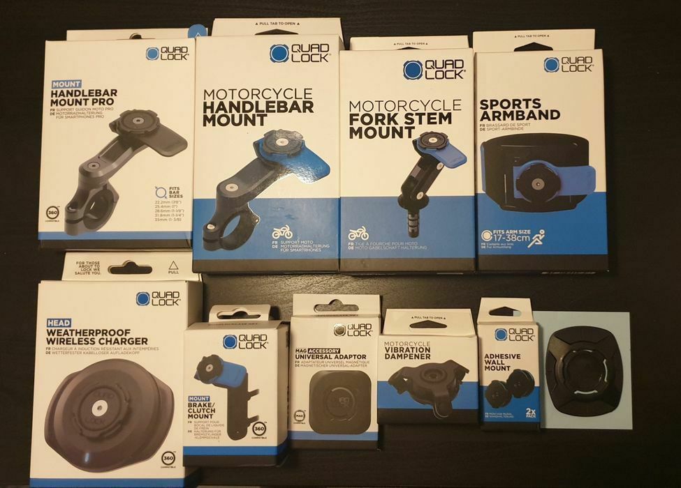 Suport telefon moto Quadlock prindere jug/furca