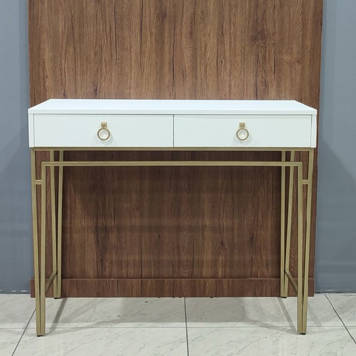 Консоль Woodhouse JW100 , 100x35x85 см, металл, ЛДСП, белый, золотой