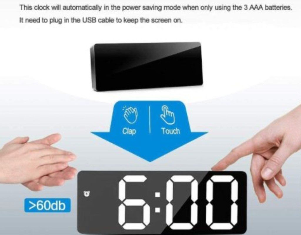 LED часовник с функция будилник с RGB подсветка