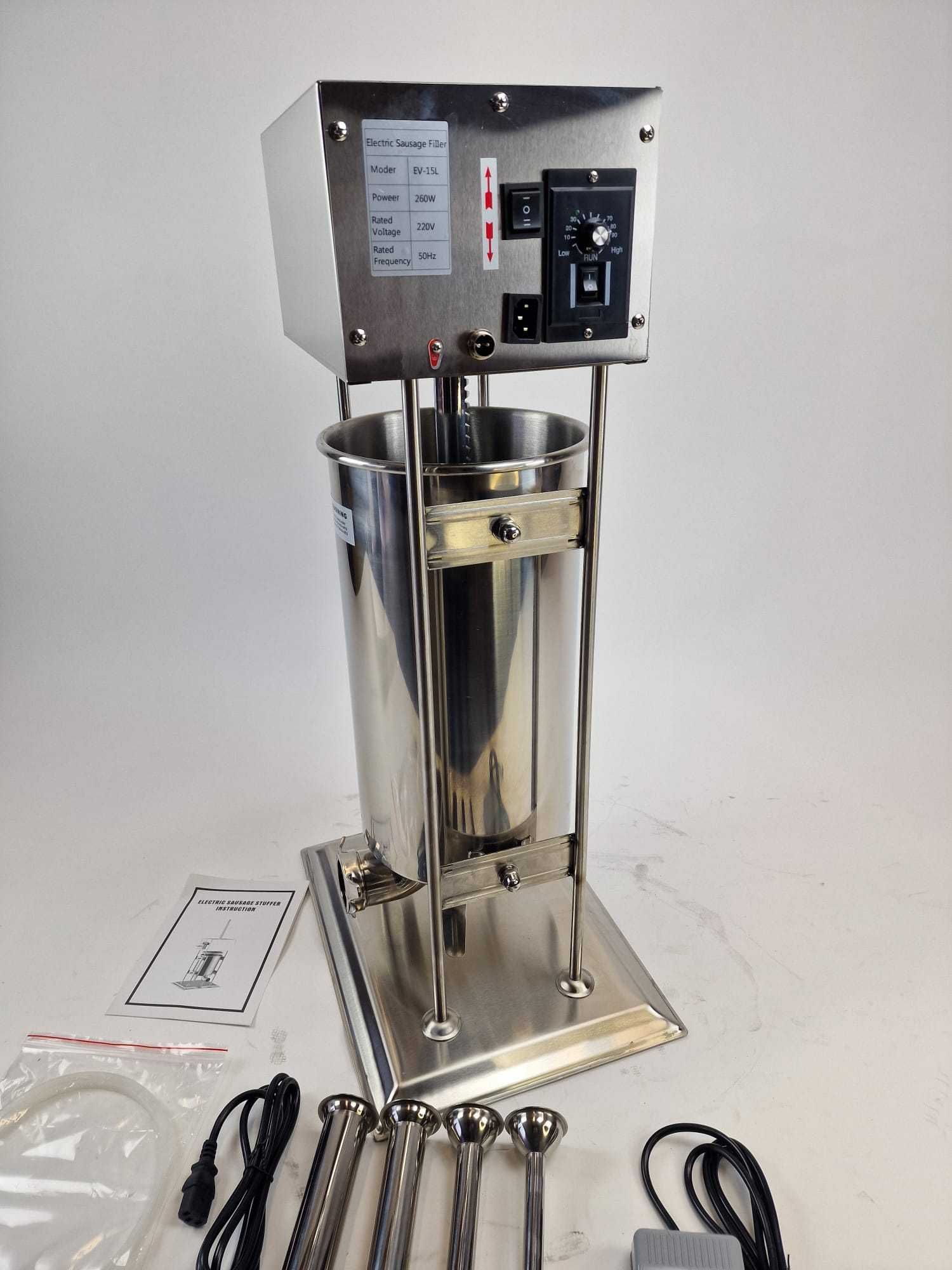Aparat electric de umplut carnati din inox 25 litri, 220 V