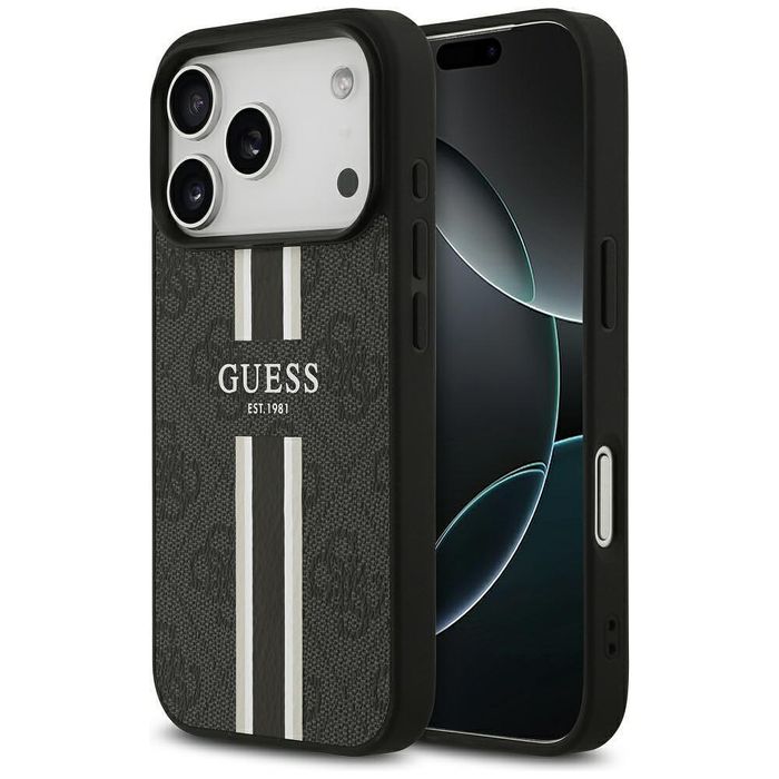 Калъф guess hardcase 4g printed stripes magsafe за iphone 17 pro max в