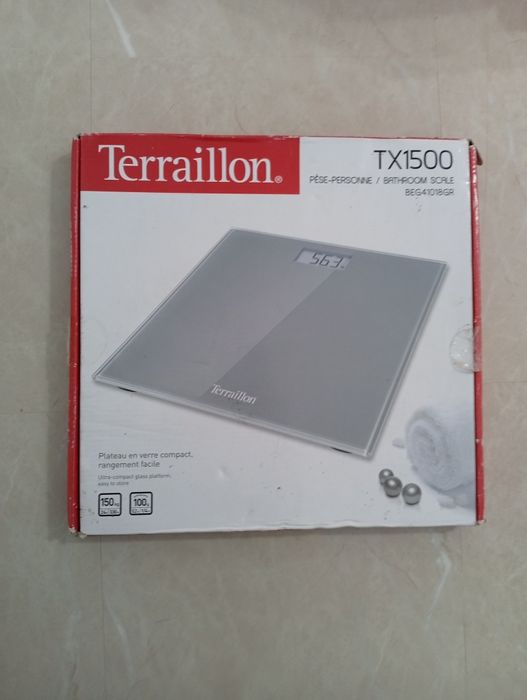 Cantar electronic pentru baie / corporal, Terraillon One Gray, sticla,