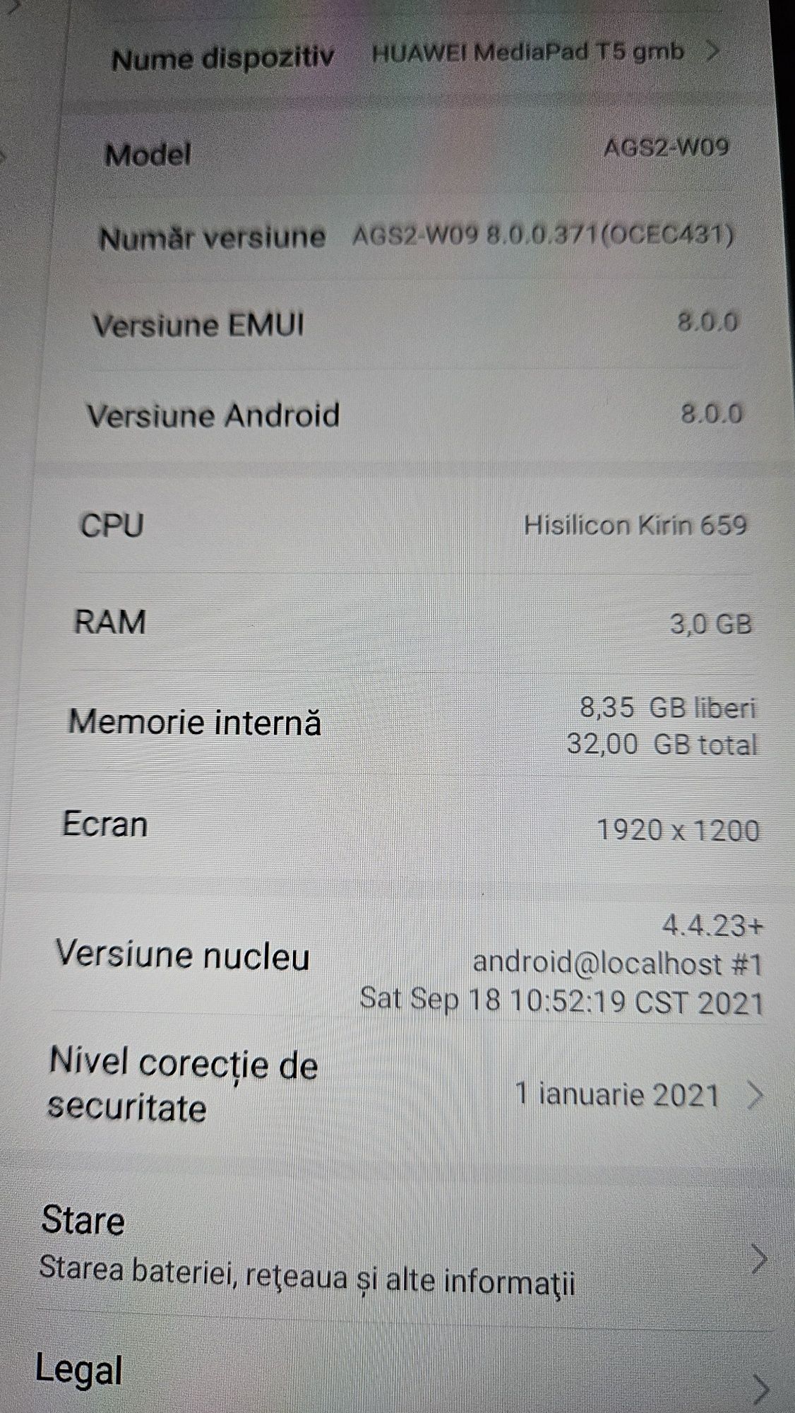 Tableta Huawei Mediapad T5, Octa Core, 10.1", 3GB RAM, 32GB,