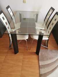 Луксозна Холна маса и столове + кафейна маса в същия стил