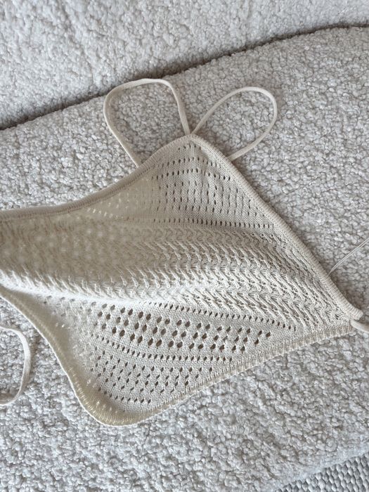 Дамски плетен къс топ