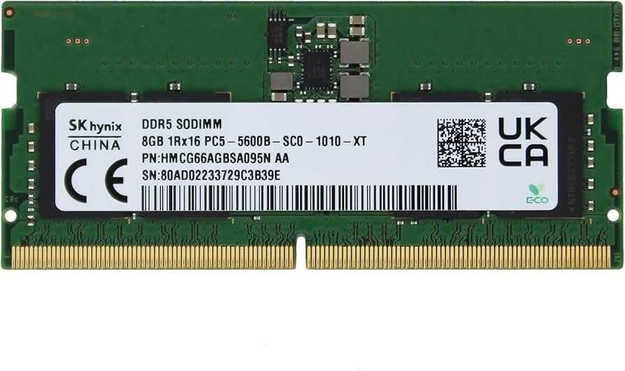 Продавам 2 броя рам памет ДДР5 Sk Hynix 8GB DDR5 5600 MHz SODIMM 1Rx16