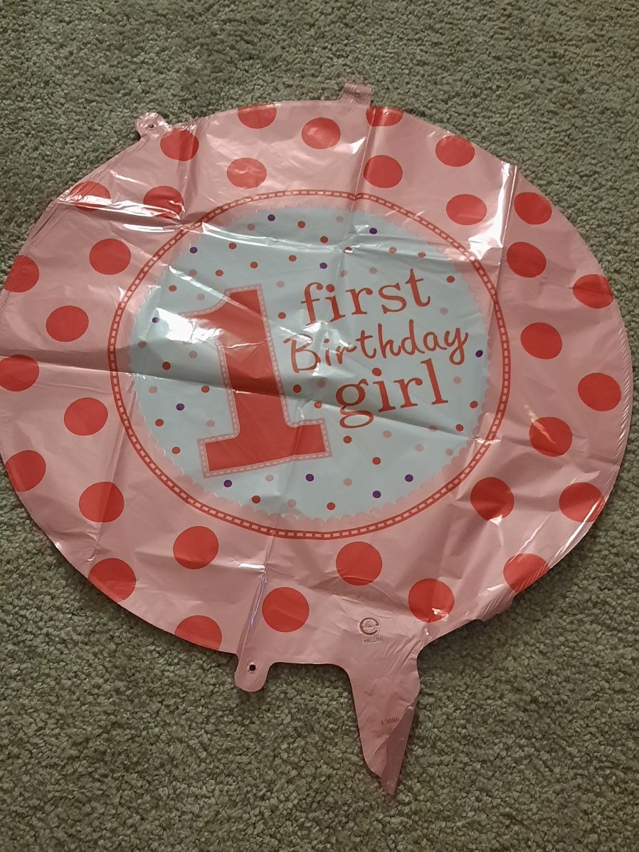 Set baloane folie petrecere 1 an, fetita ( 5 baloane)