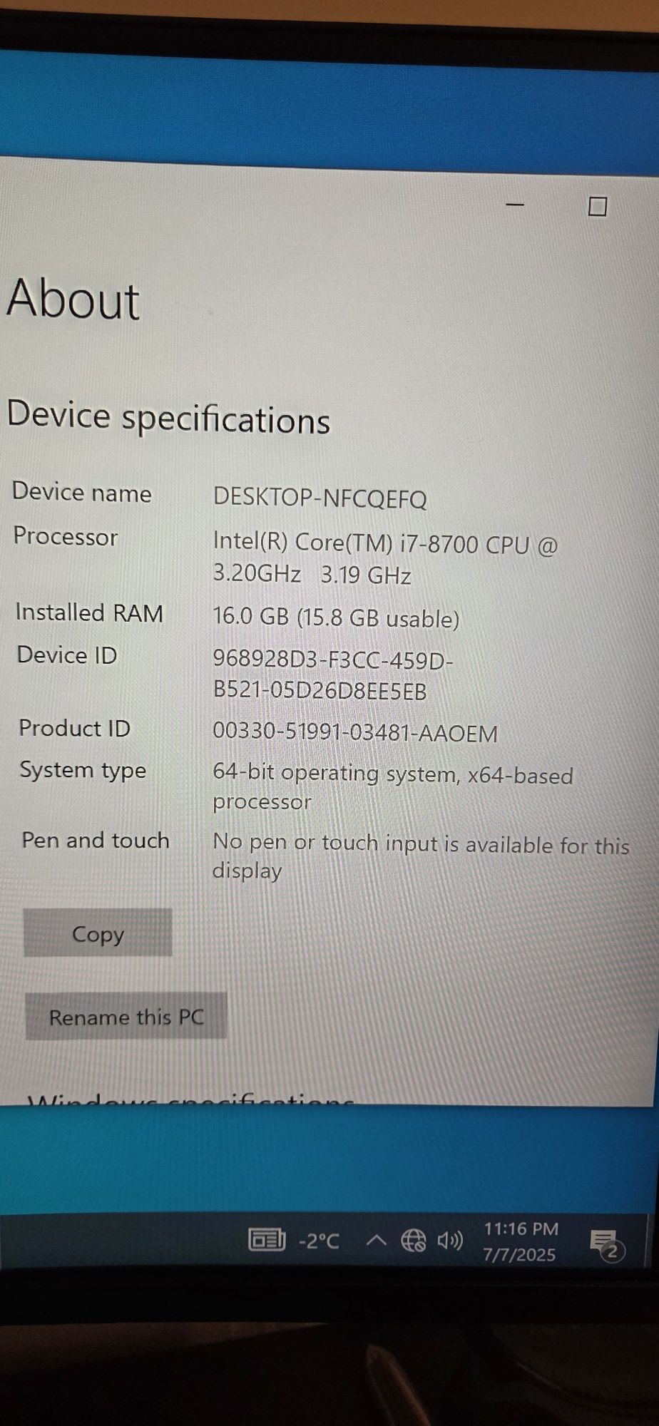 Vand desktop PC Fujitsu Esprimo