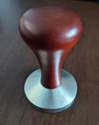 Tamper cafea inox cu mâner de lemn 51,53 mm