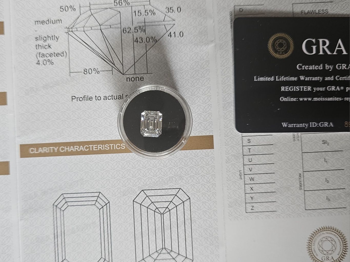Сертифициран Диамант Мойсанит 5 карата 9×11мм