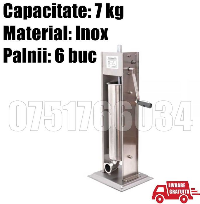 Masina Aparat Manual Umplut Facut Carnati Carnatar Vertical 7 kg MM