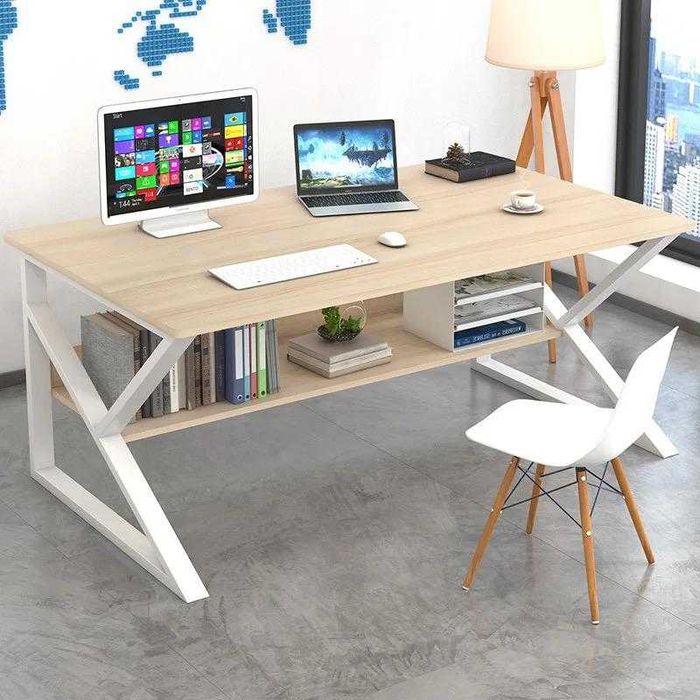 Birou design modern,gaming,multifunctional,raft depozitare,100x60x72cm