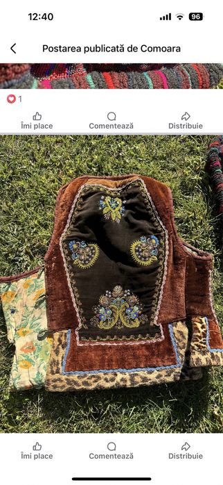 Pieptar Bistrita Nasaud cu Margele pe Catifea