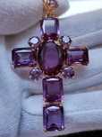 Cruciulita Cruce Aur 14K Cu Alexandrite Alexandrit Unicat Urias